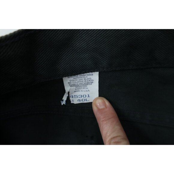 Deadstock Vtg 90s Boss Mens 40x32 Spell Out Baggy Wide Leg Skateboard Jeans USA - Picture 9 of 15